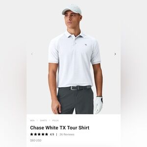 Macade Golf Concepts Men's Chase White TX Tour Polo Shirt - Large